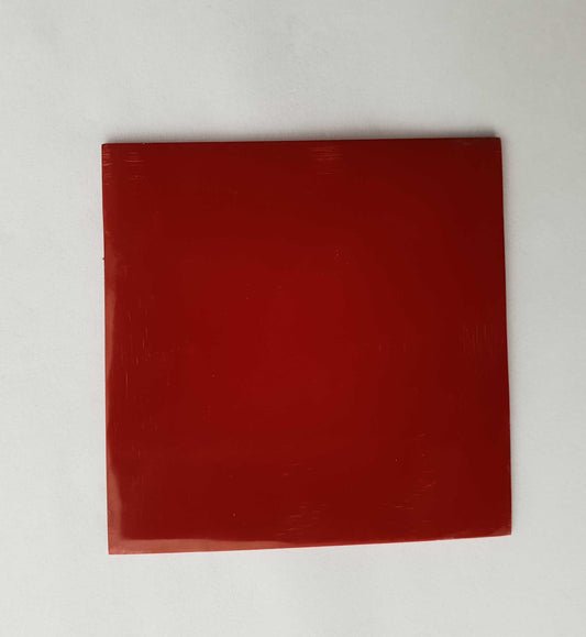 <p>Red Dino Bone H070 artificial stone blanks 50 x 50 x 2mm polished 1 side suitable for inlay. Can be cut with standard cutting tools - jewellery saw similar in characteristics to mother of pearl (hardness approx. 3. Can be sanded and polished same way as shell material. All pcs are A grade good on both sides.</p>