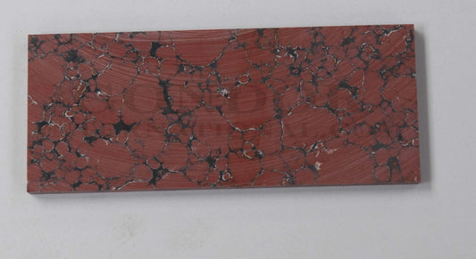 <p>Leopard Jasper reconstituted stone blanks 30 x 80 x 4mm suitable for inlay, knife handle scales. Can be cut with standard cutting tools - jewellery saw similar in characteristics to mother of pearl (hardness approx. 3. Can be sanded and polished same way as shell material. All pcs are A grade good on both sides.</p>