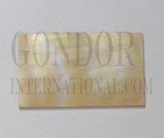 Gold MOP flat inlay blanks size 22mm (0.886") width x 63.5mm (2.5") length x 2.5mm (0.1") thickness A grade. Polished 1 side.