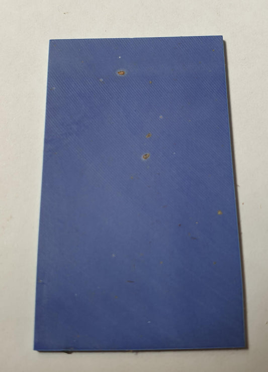 <p>Blue Goldflake stone E043 reconstituted stone blanks 30 x 50 x 2mm suitable for inlay. Can be cut with standard cutting tools - jewellery saw similar in characteristics to mother of pearl (hardness approx. 3.) Can be sanded and polished same way as shell material. All pcs are A grade good on both sides.</p>