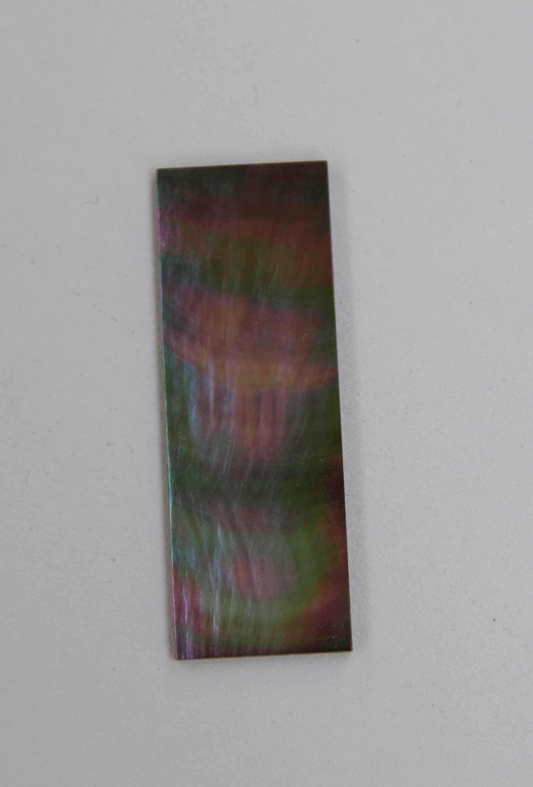 Black Mother of Pearl flat inlay blanks polished 1 side size 25mm (0.1") width x 70mm (2.75") length x 1.3.mm (0.05") thickness A grade.