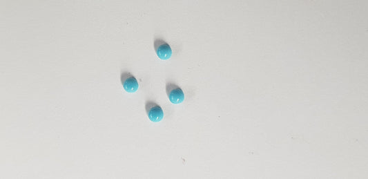 Turquoise STURB1 domed (convex) cabochons 5mm diameter x 2.2mm thickness polished suitable for jewellery or other decorative purposes.