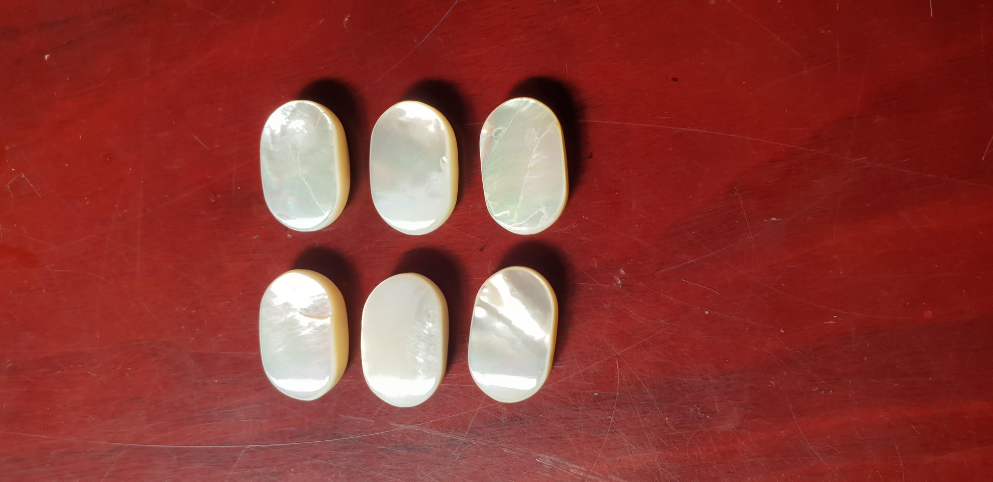 1 set White MOP tuning peg 6pc set 14x22x7mm no hole B grade