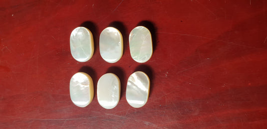 1 set White MOP tuning peg 6pc set 14x22x7mm no hole B grade