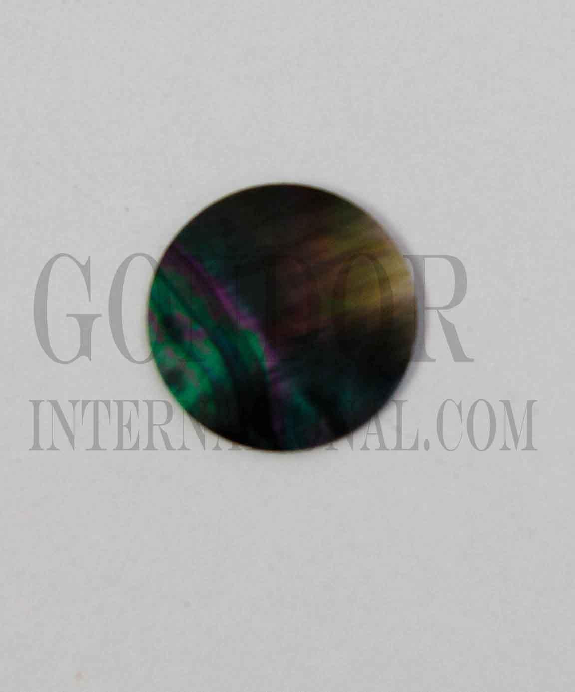 Black Mother of Pearl shell dots 35mm diameter 0.4mm thickness polished on 1 side round flat shell pcs cut to precise diameter and thickness. Ideal for use in watch dials, inlay applications jewellery decorations. All pcs are A grade.