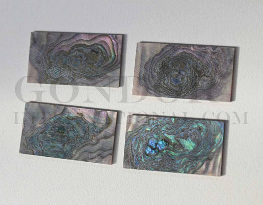 Green abalone (Mexican green abalone) flat inlay blanks heart material size 25mm (1") width x 45mm (1.77") length x 1.5mm (0.06") thickness A grade.